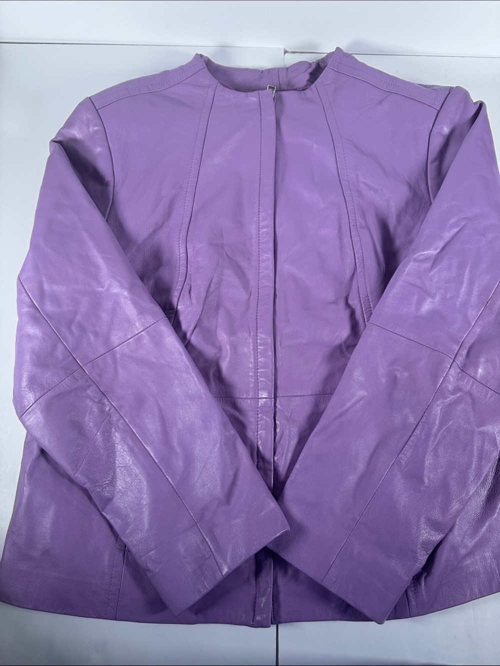 Vintage Alfani Lavender Purple Leather Jacket